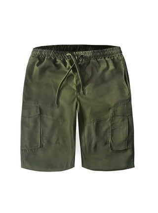 YYDGH Plaid Cargo Shorts for Men Cotton Tactical Work Shorts Stretch Comfor  t Summer Casual Outdoor Shorts Army Green L 