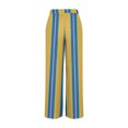thumbnail image 3 of USNSM Wide Leg Pants for Women Funny Striped Print Loose Fit Drawstring Pants Comfy High Waist Lounge Pants with Pockets Yellow M, 3 of 4
