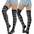 thumbnail image 2 of ToBeInStyle Women's Argyle Over the Knee Socks - Grey, 2 of 7