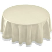 SKYSONIC Solid Color Round Tablecloth 60 inch Waterproof Tablecloth Stain Resistant and Wrinkle Decorative Patio Table Cloths for Kitchen Dinning Room Party Home Garden Picnic