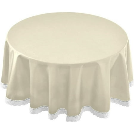 SKYSONIC Solid Color Round Tablecloth 60 inch Waterproof Tablecloth Stain Resistant and Wrinkle Decorative Patio Table Cloths for Kitchen Dinning Room Party Home Garden Picnic