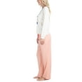 thumbnail image 2 of Ocean Pacific Women's Waves for Days Pajama Set, Long Sleeve Crew Neck and Sleep Pants, White/Shell, S, 2 of 7