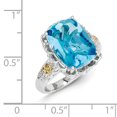 thumbnail image 3 of Sterling Silver w/14k Blue Topaz Ring, 3 of 4