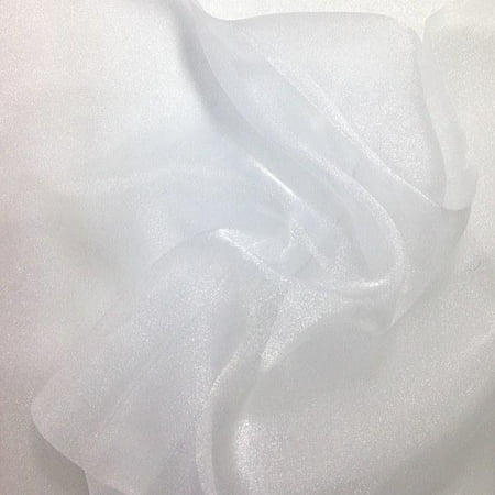- Sparkle Crystal Sheer Organza Fabric Shiny for Fashion, Crafts, Decorations 60 (White)