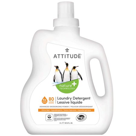 Revitalize Your Laundry Routine with Attitude Citrus Zest Laundry Detergent - Vegan, Cruelty-Free, and Eco-Friendly Formula for 80 Loads!