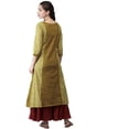 thumbnail image 3 of eloria Floral Printed Anarkali Kurti With Three-Quarter Sleeves In Round Neck Design, 3 of 5