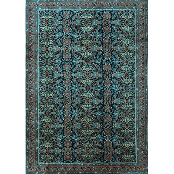 Ahgly Company Indoor Rectangle Persian Light Blue Traditional Area Rugs, 5' x 8'