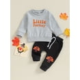 thumbnail image 2 of Luethbiezx Adorable Thanksgiving Outfits for Toddler Boys: Letter Print Sweatshirts and Long Pants, 2 of 9