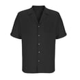 thumbnail image 4 of Inleife Mens Solid Color Turndown Collar Shirts Men Casual Fashion V-Neck Short Sleeve Breathable Shirt Tops, 4 of 5