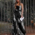 thumbnail image 3 of Monos largos elegantes con tirantes finos para mujer, petos largos con estampado floral, sin mangas, sexys, con hombros descubiertos, monos de una pieza, monos ajustados, pantalones, 3 of 3