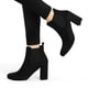 thumbnail image 2 of Botines De Chelsea Punta Redonda Tacones Gruesos Para Mujer Negro 38, 2 of 7