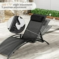 thumbnail image 6 of Pirecart Patio Lounge Chairs Set Outdoor Pool Recliner W/ 4 Chairs and 2 Side Tables, Black, 6 of 10