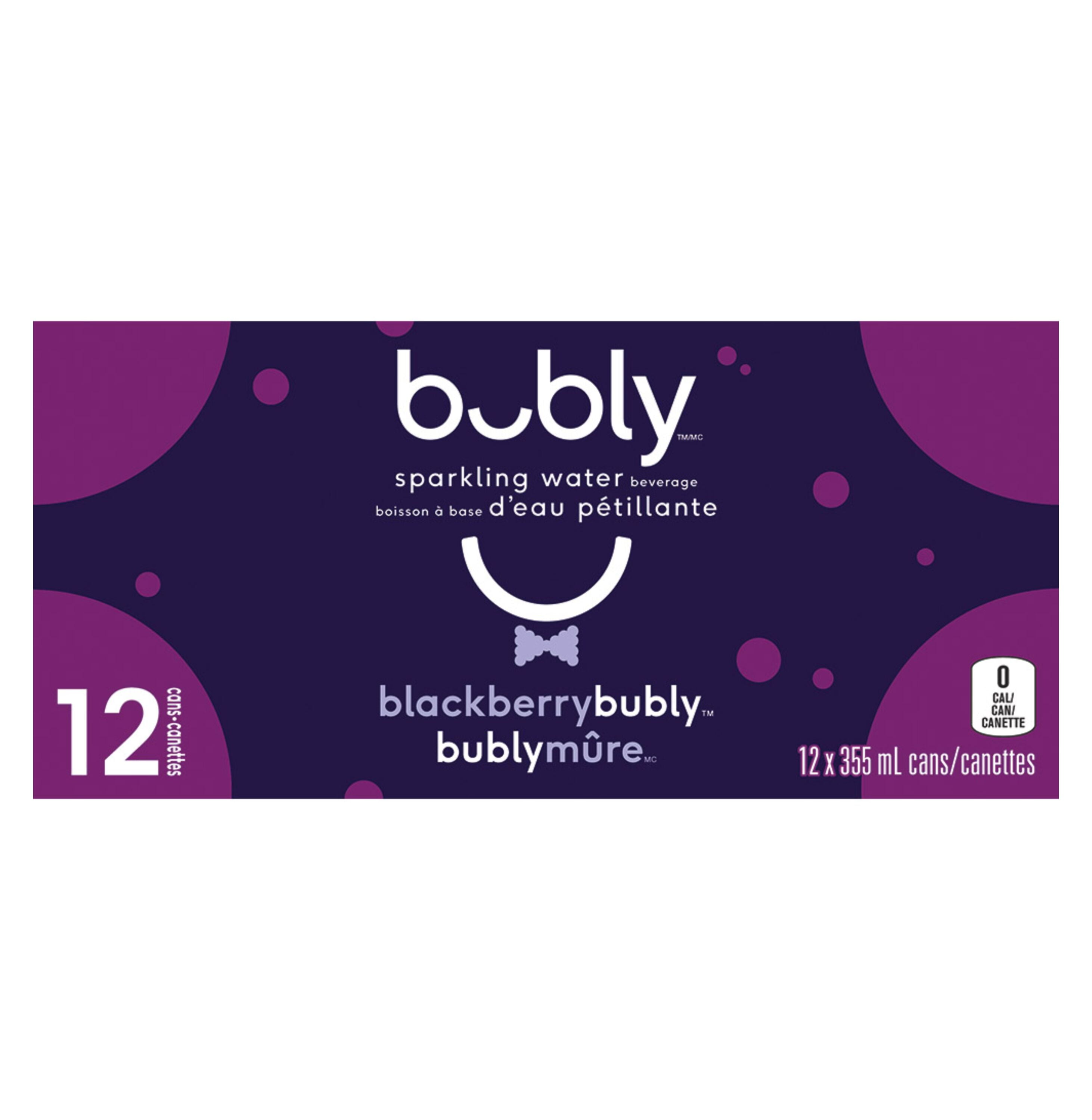 Bubly Blackberry Sparkling Water 12 x 355mL, Cans, 12x355ml