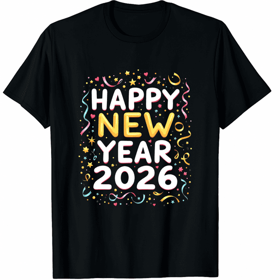 New Years Eve Party Supplies Kids NYE 2026 Happy New Year T-Shirt for Men Women