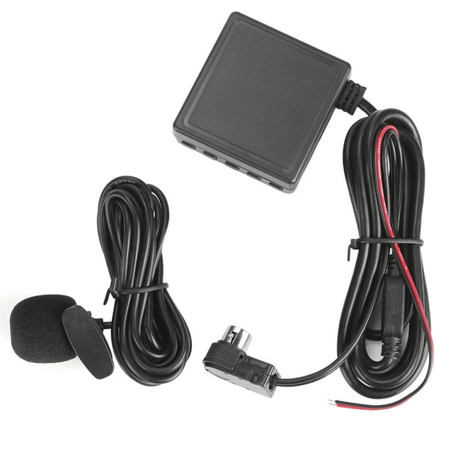 Adaptador de aux para automóvil, adaptador de plástico para automóvil receptor aux aux música receptor de música cable para micrófono para tarjeta tf para unidad