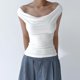 thumbnail image 1 of Camiseta Sin Mangas Sexy Casual Chaleco Tops Backless Slim Y2K Mujeres Camiseta Tops Swing Neck (Blanco M) Cgtredaw Para estrenar, 1 of 1
