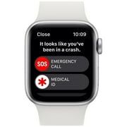 Apple Watch SE (2nd Gen) GPS + Cellular 40mm Silver Aluminum Case with White Sport Band - S/M
