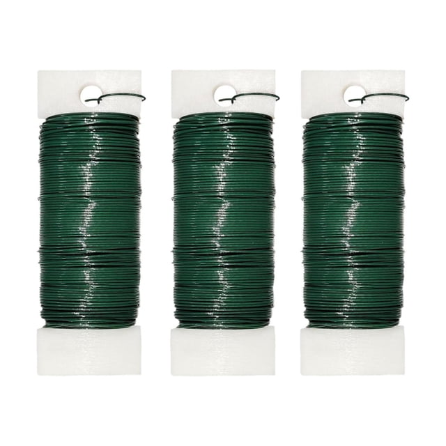 3 piezas de alambre floral de 35 m, ligero, versátil, para arreglos florales, flexible. verde