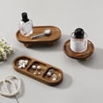 thumbnail image 2 of Bandeja de exhibición de madera con pedestal pequeño, bandeja elevada rústica de madera para joyería, perfumes, velas, plantas, decoración de mesa de estilo rústico., 2 of 8