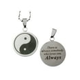 thumbnail image 2 of R.H. Jewelry, Yin Yang Stainless Steel Pendant with Love Message, 2 of 3