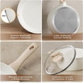 thumbnail image 4 of Juego de 22 Sartenes y Ollas Antiadherentes, Batería de Cocina: Sartenes, Wok, Ollas, Vaporera con Tapas de Vidrio. Espátulas de Silicona y Cubiertos, Blanco, 4 of 4