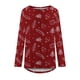 thumbnail image 4 of ICHUANYI Liquidación Camiseta de manga larga con estampado navideño y cuello redondo para mujer ICHUANYI WER202308245240, 4 of 5