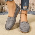 thumbnail image 2 of Women's Orthopedic Leather Loafers Comfortable Lightweight Slip-On Flats Casual Comfort Walking Shoes Moccasins Driving Walking Shoes Gray 7, 2 of 6