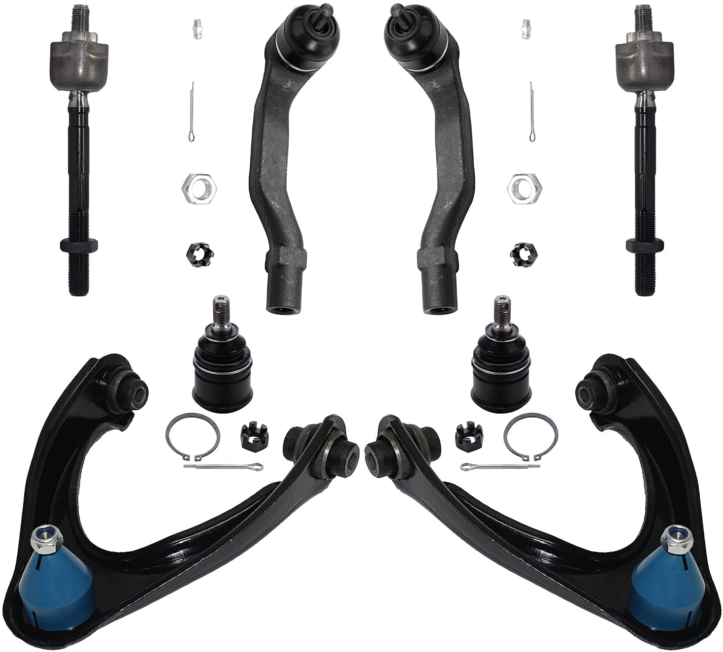 1997-2000 Acura EL 6PC Front Inner and Outer Tie Rod Ends w/Lower Ball Joints for 1996 1997 1998 1999 2000 Honda Civic Detroit Axle 