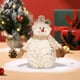 thumbnail image 4 of Figurita de muñeco de nieve con bufanda y copa - Decoración navideña de peluche 7x12,2 pulgadas para casa, mesa, oficina - Muñeco de nieve de peluche blanco que sostiene copos de nieve, 4 of 6