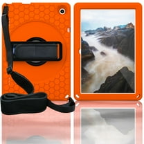 Allytech Onn. 10.1 Inch Tablet Case Gen 3 (2022 Model 100071485), Onn. 10.1" Case, Heavy Duty Shockproof Kids Friendly Kickstand Shoulder Strap Case Cover for Onn. 10.1" 2022 - Orange