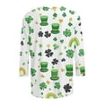 thumbnail image 5 of Craaazy Ladies' Leisure St. Patrick's Day Printed Round Neck 3/4 Sleeve T-shirt Loose Top Gifts, 5 of 5