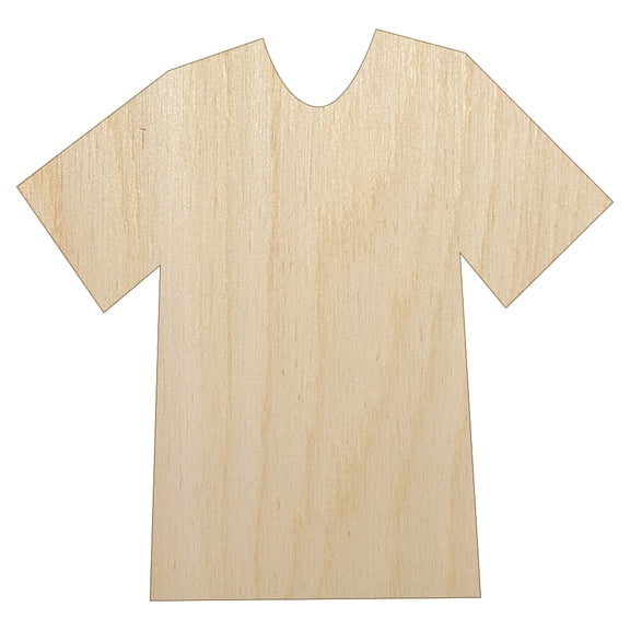T-Shirt Laundry Solid Wood Shape Unfinished Piece Cutout Craft DIY Projects - 4.70 Inch Size - 1/8 Inch Thick