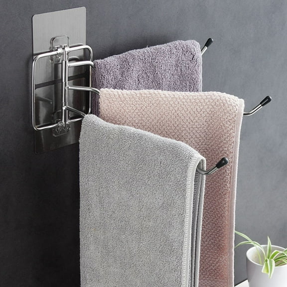 Worgeous Small Towel Rack Iron Towel Rack Silver 1Pack