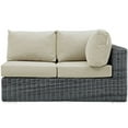 thumbnail image 3 of Modway Summon Outdoor Patio Sunbrella® Right Arm Loveseat in Canvas Antique Beige, 3 of 4