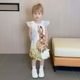 thumbnail image 4 of Toddler Girl Clothes under $5 Summer Easter Eggs Bunny Ruffle Sleeve Sundress Toddler Girls Dress Summer Dresses 4-14T, 4 of 6