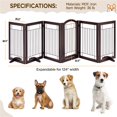 thumbnail image 7 of Yaheetech 32.5" Freestanding 6-Panel Foldable Pet Gate with Support Feet, Espresso, 7 of 7