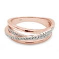 thumbnail image 3 of 1/4 ct. t.w Round Cut Lab Created Moissanite Diamond Crossover Statement Ring Wedding Bands for Women In 14K Solid Rose Gold (G-H Color, VVS1 Clarity, 0.25 Cttw)-6.5, 3 of 8