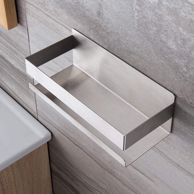 Carrito de ducha autoadhesivo sin perforación, estante de baño con carrito de ducha, acero inoxidable SUS304