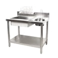 thumbnail image 4 of Commercial Stainless Steel Work Table, Breading Table Fried Food Prep Station, Kitchen Prep & Work Table, Freestanding Fried Chicken Breading Worktop for Restaurant Business, 4 of 4