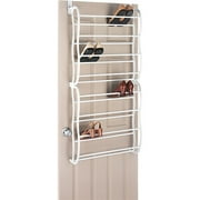 Whitmor 24-Pair Over-the-Door Shoe Rack, White