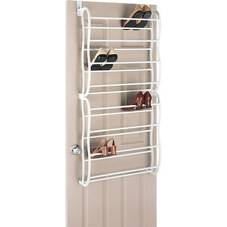 Whitmor 24-Pair Over-the-Door Shoe Rack, White