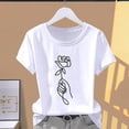 thumbnail image 4 of Camiseta Modal con estampado Floral para mujer, moda deportiva informal, camiseta de manga corta explosiva, camisetas gráficas, ropa para mujer, camiseta de gran tamaño, 4 of 5