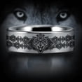 thumbnail image 2 of Silver Tungsten Celtic Wolf Ring, 2 of 4