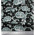 thumbnail image 3 of Soimoi Black Cotton Duck Fabric Artistic Leaf & Floral Print Fabric by the Yard 42 Inch Wide, 3 of 3