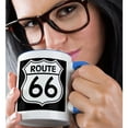 thumbnail image 2 of 3dRose, Route 66, Black and White, 11oz Two-Tone Blue Mug, 2 of 7