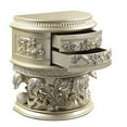 thumbnail image 3 of Benjara Nightstand with Scrolled Carvings and Half Moon Shape, Champagne Silver, 3 of 5