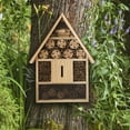 thumbnail image 6 of WILDLIFE FRIEND I Large Insect Hotel with bark roof Natural, Weatherproof, Insect House Made of Natural Wood for Bees, Ladybugs, lacewings, Butterflies, bee Hotel, Nesting aid for Hanging, 6 of 6