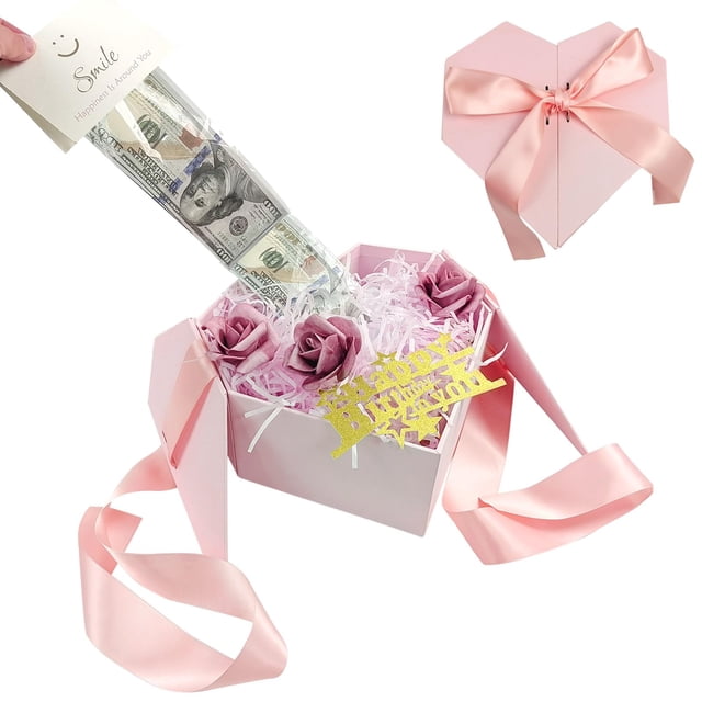 Set de regalo Money Pull Box KKONHII, color rosa, 21 x 20 x 10 cm