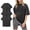 black, variant on 3 Pcs Women's Oversized T-Shirts Cotton Short Sleeve Vintage Washed Baggy Boyfriend Streetwear Summer Tops