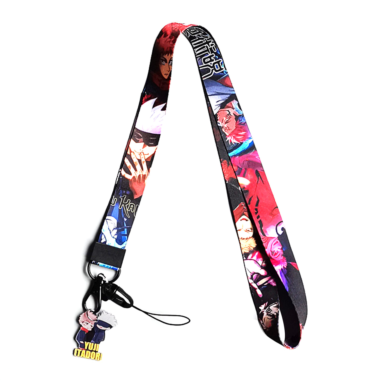 Shiyao Anime Jujutsu Kaisen Lanyard Key Chain ID Badge Holder Clip Phone Neck Strap for Keys String Wallet(Style4-Long)